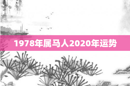 1978年属马人2020年运势