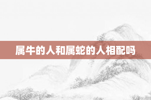 属牛的人和属蛇的人相配吗