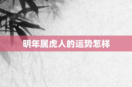 明年属虎人的运势怎样