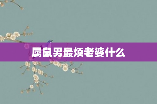 属鼠男最烦老婆什么