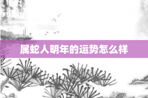 属蛇人明年的运势怎么样