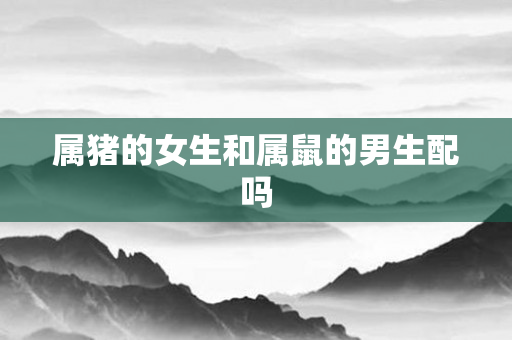 属猪的女生和属鼠的男生配吗