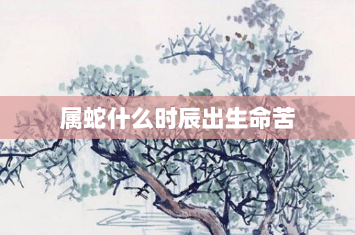 属蛇什么时辰出生命苦