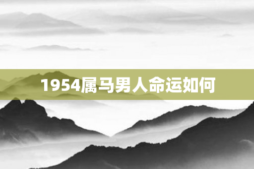 1954属马男人命运如何