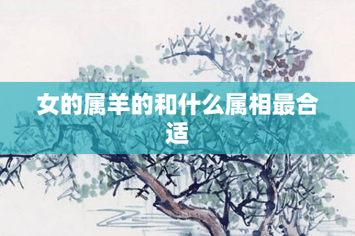 女的属羊的和什么属相最合适