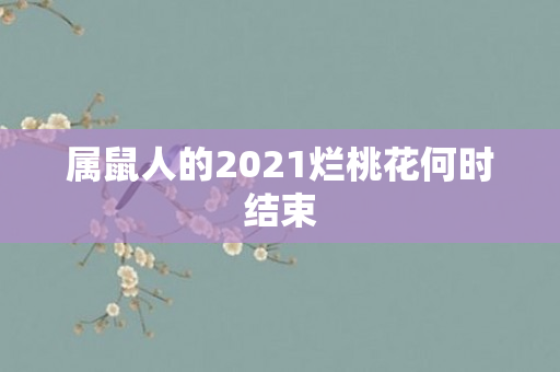 属鼠人的2021烂桃花何时结束