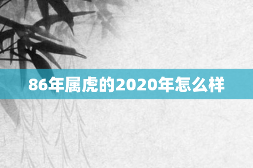 86年属虎的2020年怎么样