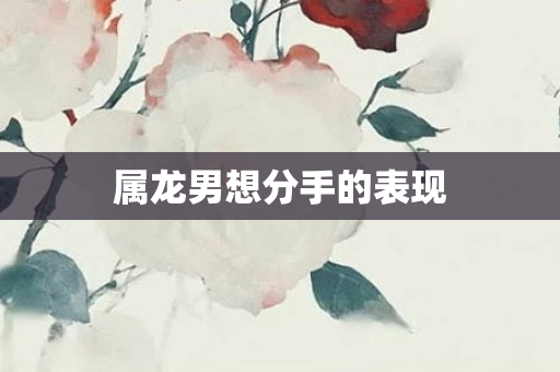 属龙男想分手的表现