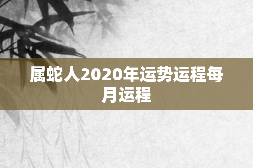 属蛇人2020年运势运程每月运程