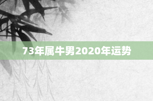 73年属牛男2020年运势