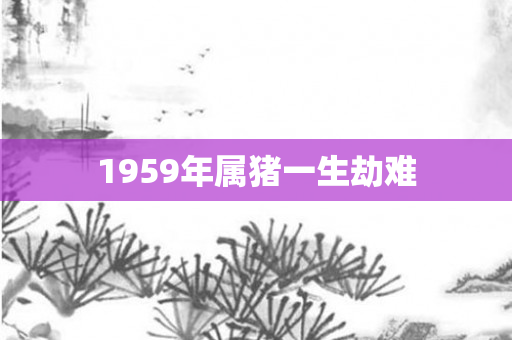1959年属猪一生劫难