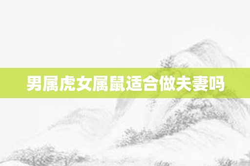 男属虎女属鼠适合做夫妻吗