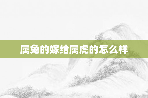 属兔的嫁给属虎的怎么样