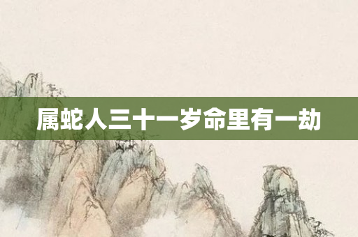 属蛇人三十一岁命里有一劫