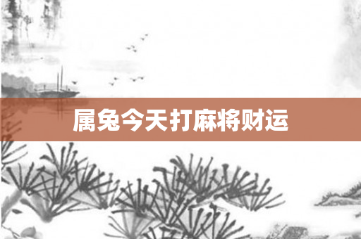 属兔今天打麻将财运