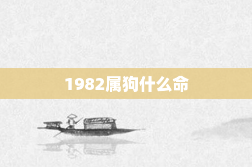 1982属狗什么命
