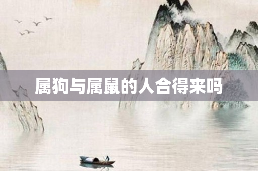 属狗与属鼠的人合得来吗