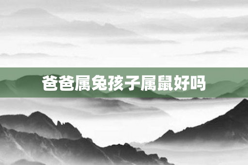 爸爸属兔孩子属鼠好吗