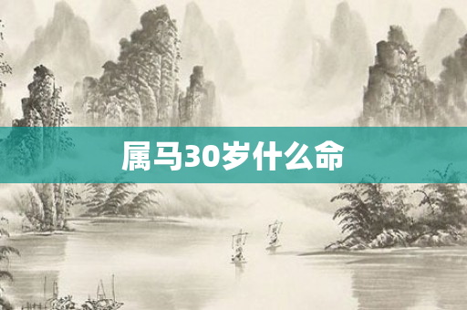 属马30岁什么命