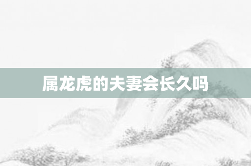 属龙虎的夫妻会长久吗
