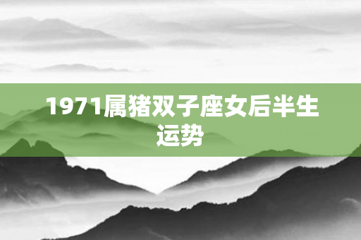 1971属猪双子座女后半生运势