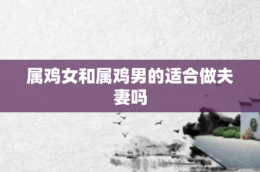 属鸡女和属鸡男的适合做夫妻吗