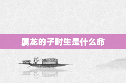 属龙的子时生是什么命