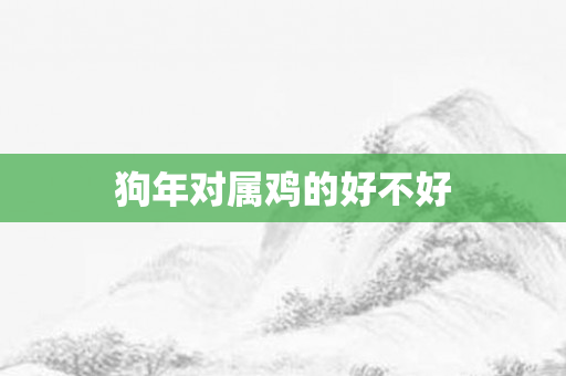 狗年对属鸡的好不好