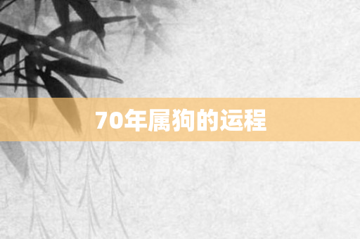 70年属狗的运程