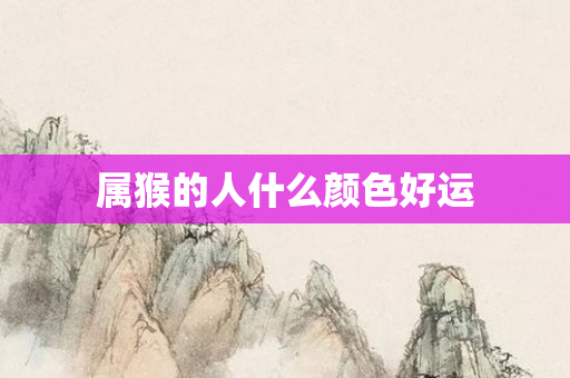 属猴的人什么颜色好运