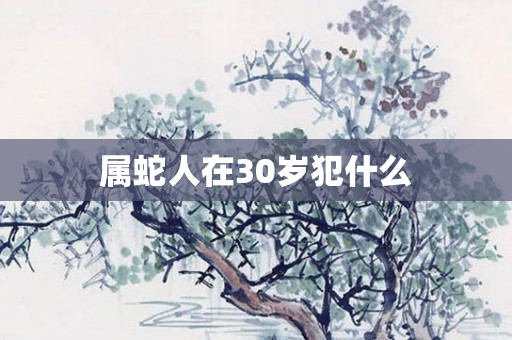 属蛇人在30岁犯什么