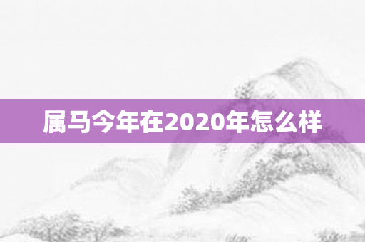 属马今年在2020年怎么样