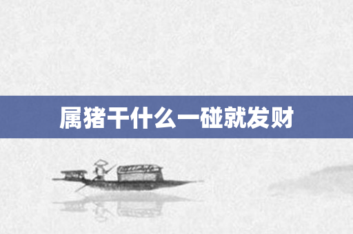 属猪干什么一碰就发财