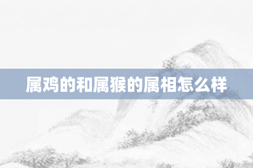 属鸡的和属猴的属相怎么样