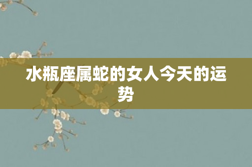 水瓶座属蛇的女人今天的运势