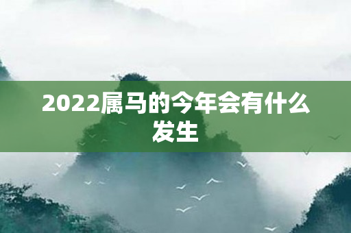 2022属马的今年会有什么发生