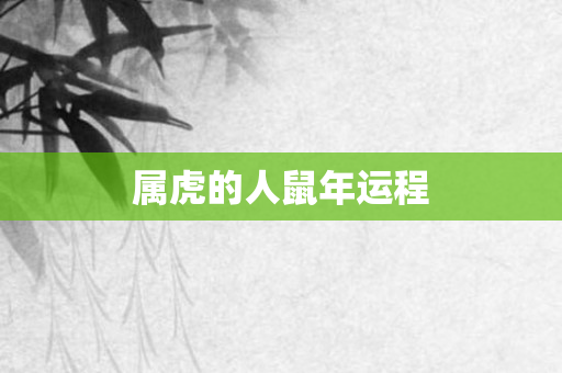 属虎的人鼠年运程
