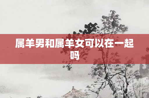 属羊男和属羊女可以在一起吗