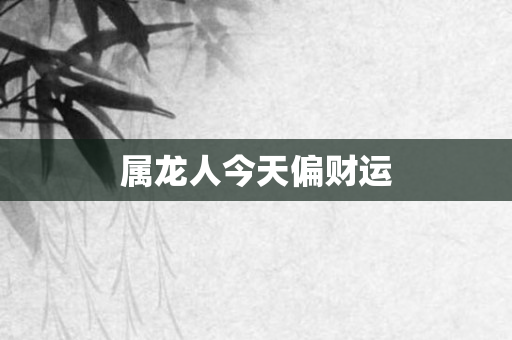 属龙人今天偏财运