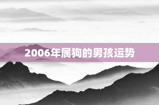 2006年属狗的男孩运势