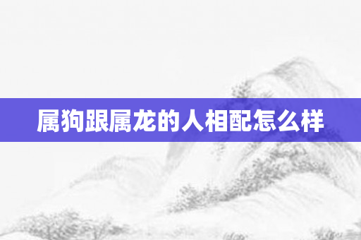 属狗跟属龙的人相配怎么样
