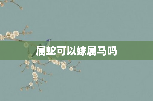 属蛇可以嫁属马吗