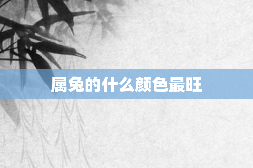 属兔的什么颜色最旺