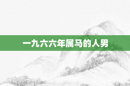 一九六六年属马的人男