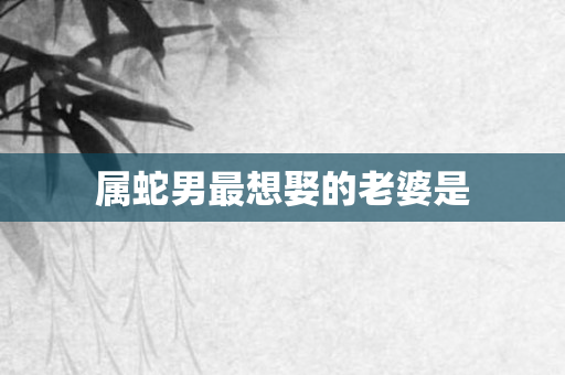 属蛇男最想娶的老婆是
