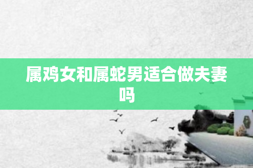 属鸡女和属蛇男适合做夫妻吗