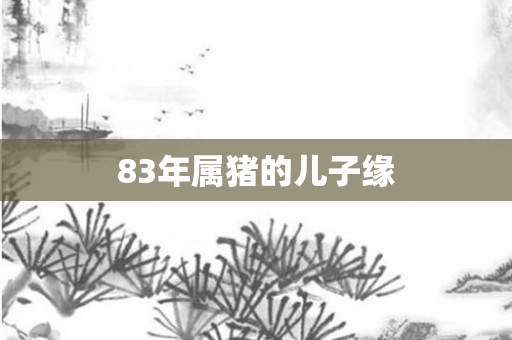 83年属猪的儿子缘