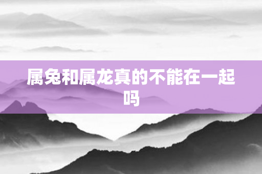属兔和属龙真的不能在一起吗