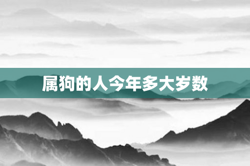 属狗的人今年多大岁数
