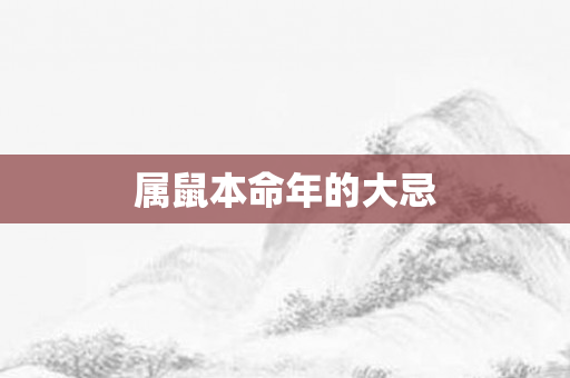 属鼠本命年的大忌